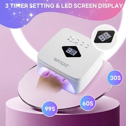 BEENLE Cordless Nail Lamp 120W Rechargeable UV LED Light for Gel Nails - Portable Nail Dryer with 3 Timer Modes, Continuous Use Up to 4-5 Hours (S10 Max) - görsel 10