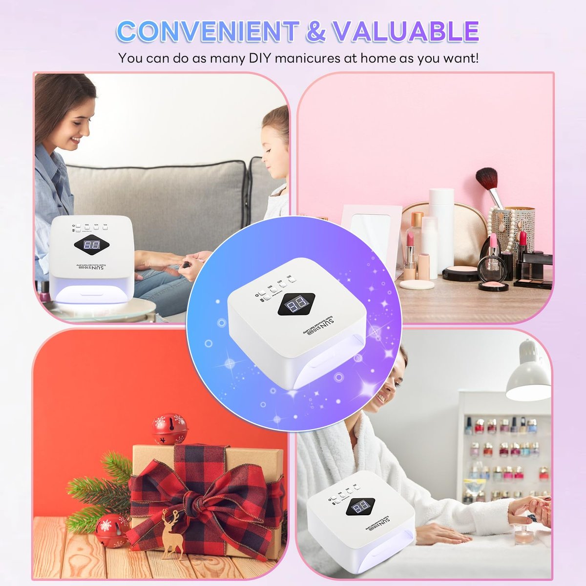 BEENLE Cordless Nail Lamp 120W Rechargeable UV LED Light for Gel Nails - Portable Nail Dryer with 3 Timer Modes, Continuous Use Up to 4-5 Hours (S10 Max) - görsel 13