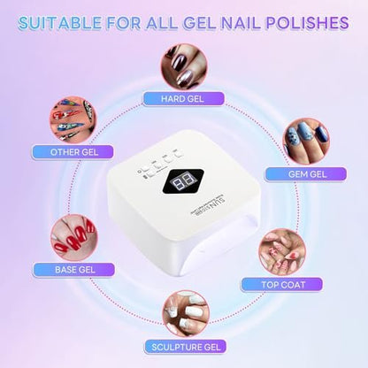 BEENLE Cordless Nail Lamp 120W Rechargeable UV LED Light for Gel Nails - Portable Nail Dryer with 3 Timer Modes, Continuous Use Up to 4-5 Hours (S10 Max)
