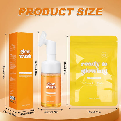 Tbexem Turmeric Face Wash + Turmeric Cleansing Pads – 100% Natural, Reduce Blemishes & Dark Areas, Daily Cleansing, Gentle Skin Care (1 Set) Avelisse