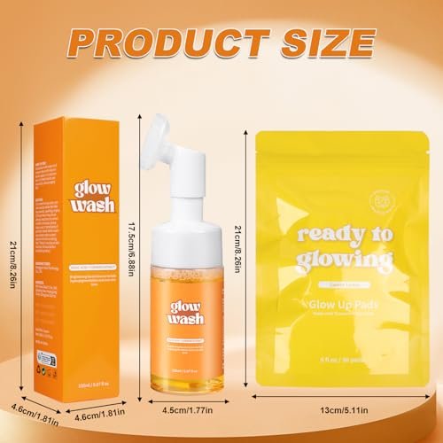 Tbexem Turmeric Face Wash + Turmeric Cleansing Pads – 100% Natural, Reduce Blemishes & Dark Areas, Daily Cleansing, Gentle Skin Care (1 Set) Avelisse