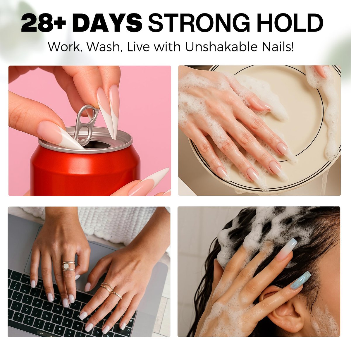 Luckyfairy 40ml Super Strong Nail Glue - Soft Solid Gel for Press Ons & Acrylics, Mess Free, Lamp Curing Needed, Durable & Long-Lasting - görsel 5