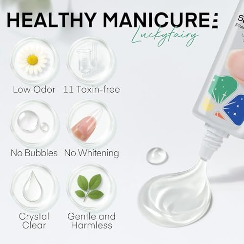 Luckyfairy 40ml Super Strong Nail Glue - Soft Solid Gel for Press Ons & Acrylics, Mess Free, Lamp Curing Needed, Durable & Long-Lasting - görsel 18