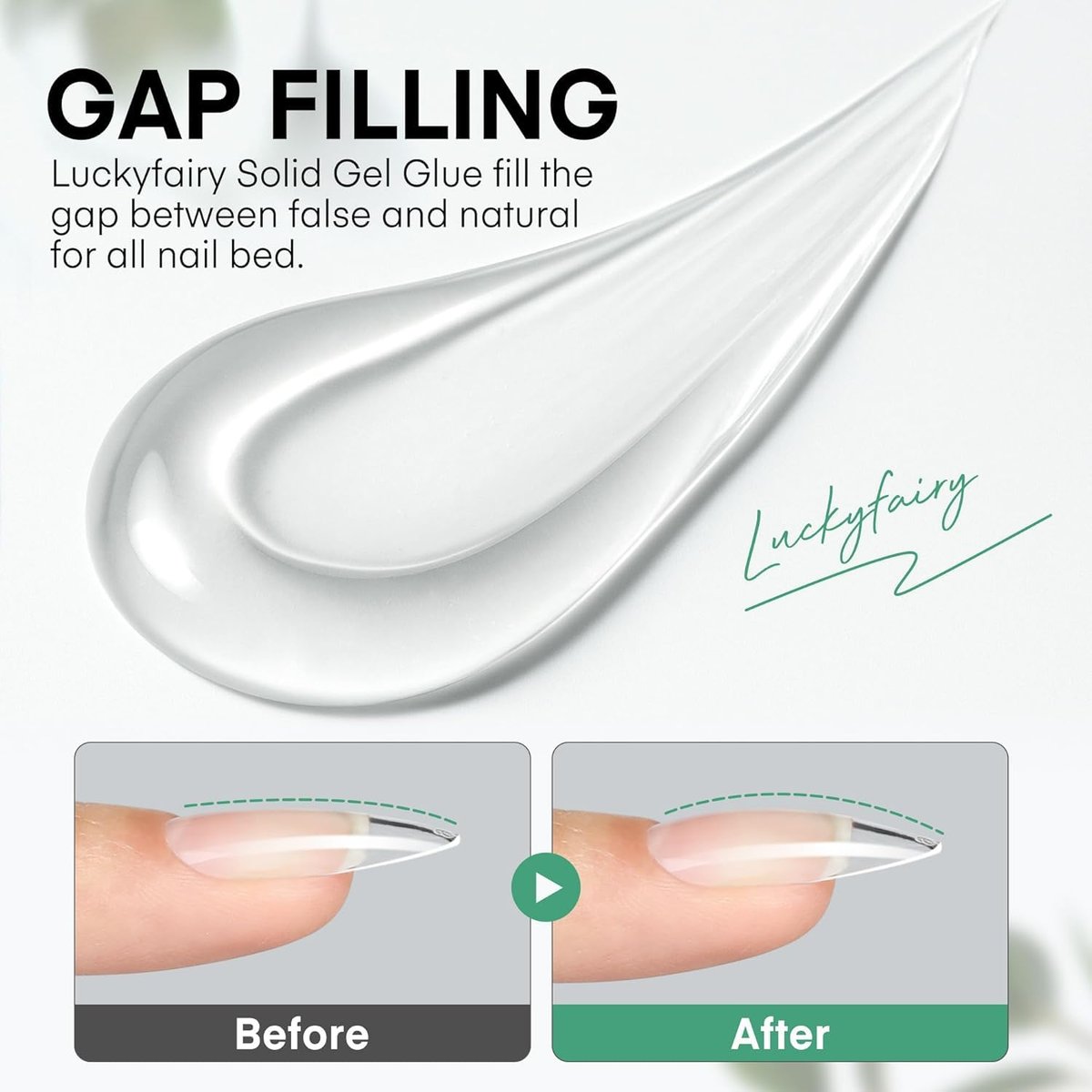 Luckyfairy 40ml Super Strong Nail Glue - Soft Solid Gel for Press Ons & Acrylics, Mess Free, Lamp Curing Needed, Durable & Long-Lasting - görsel 13