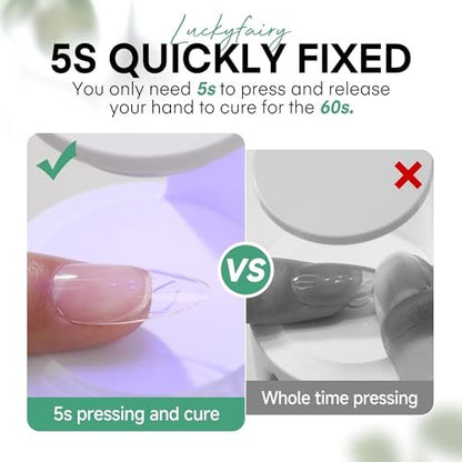 Luckyfairy Nail Glue Gel for Nail Tips - Super Strong Solid Gel UV Cured Needed, 15ml Soak Off Soft Adhesive Bonding for Acrylic Nails, Nail Extension Fake Nails