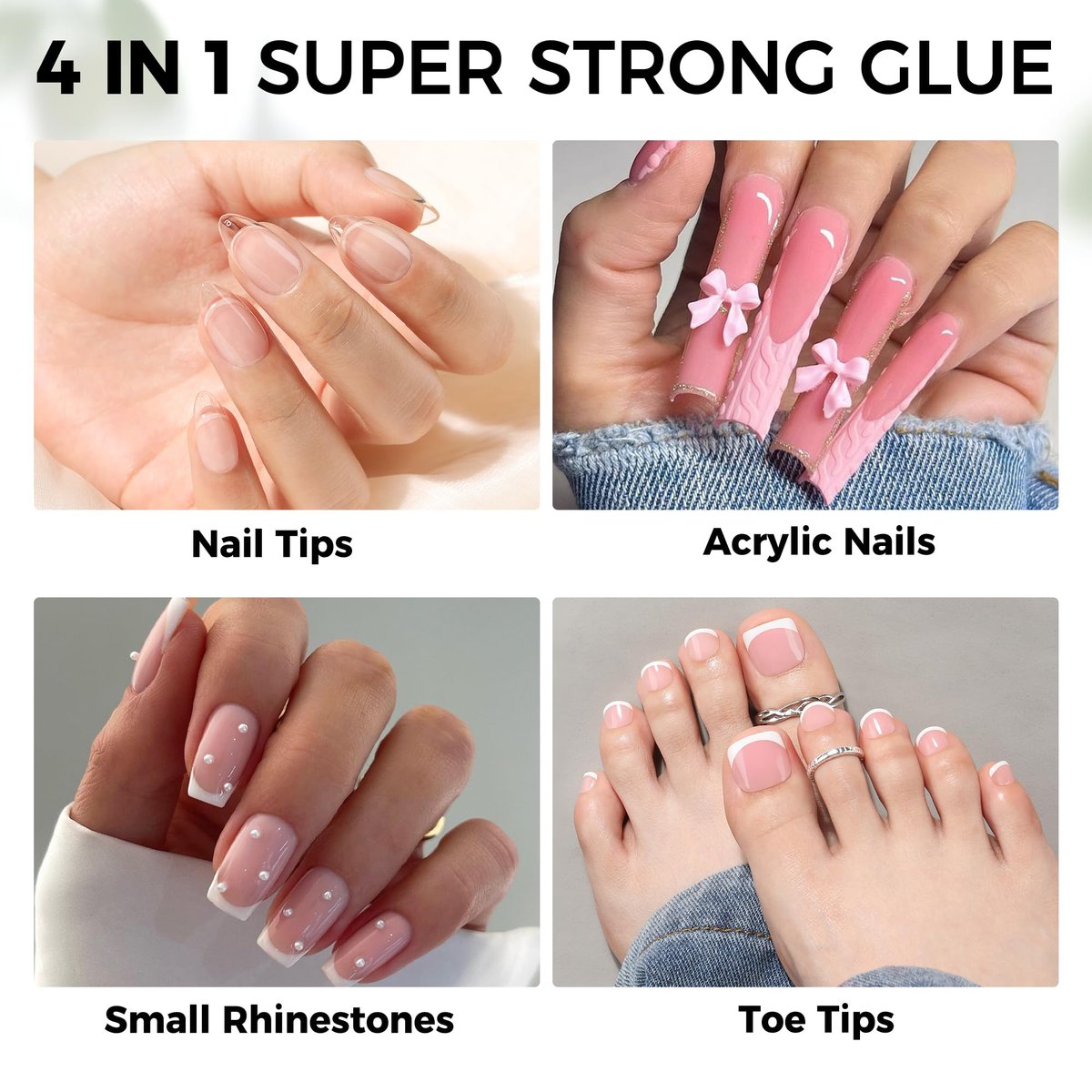 Luckyfairy Nail Glue Gel for Nail Tips - Super Strong Solid Gel UV Cured Needed, 15ml Soak Off Soft Adhesive Bonding for Acrylic Nails, Nail Extension Fake Nails - görsel 3