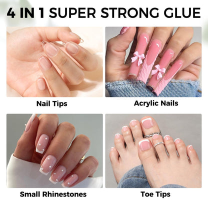 Luckyfairy Nail Glue Gel for Nail Tips - Super Strong Solid Gel UV Cured Needed, 15ml Soak Off Soft Adhesive Bonding for Acrylic Nails, Nail Extension Fake Nails