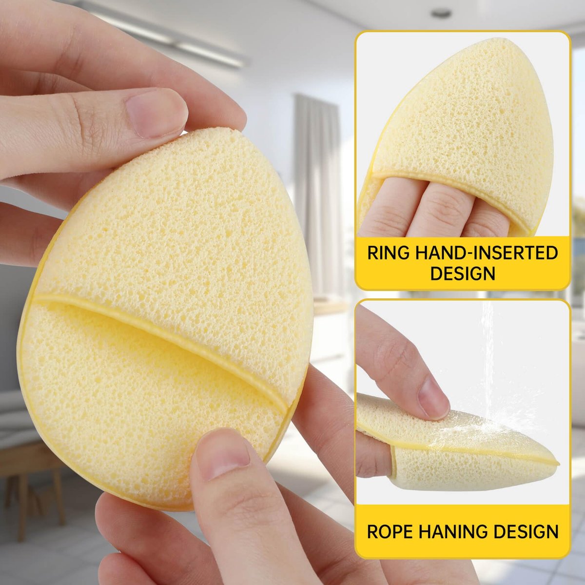 6-Piece Colorful Facial Sponges Set – Reusable Makeup Remover & Exfoliating Cleansing Puffs for Daily Face Wash - görsel 9