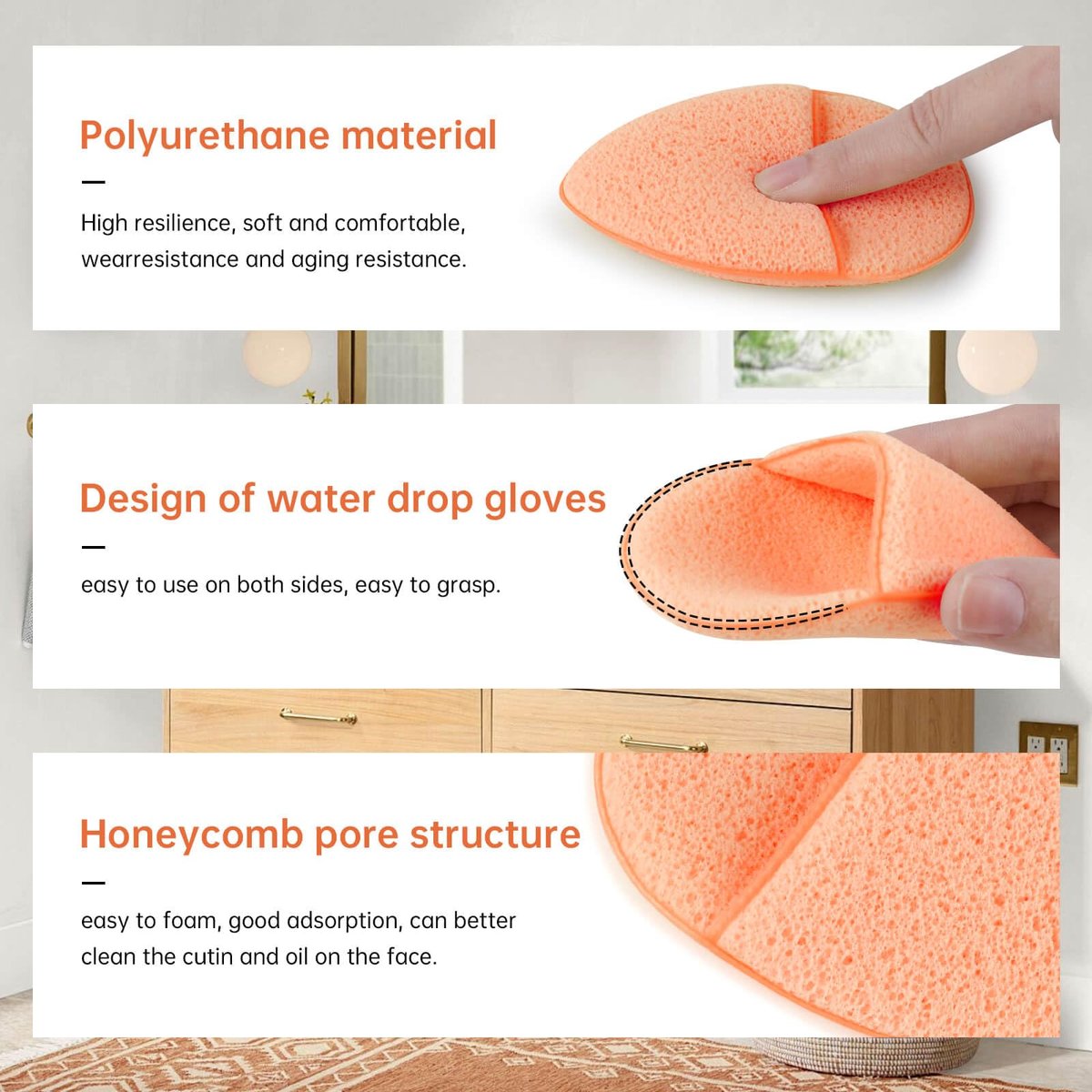 6-Piece Colorful Facial Sponges Set – Reusable Makeup Remover & Exfoliating Cleansing Puffs for Daily Face Wash - görsel 7