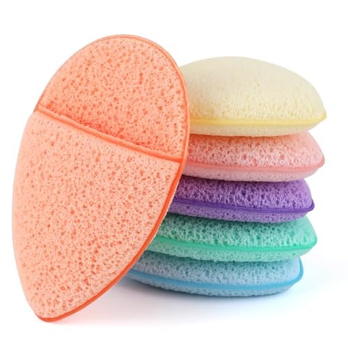6-Piece Colorful Facial Sponges Set – Reusable Makeup Remover & Exfoliating Cleansing Puffs for Daily Face Wash - görsel 2