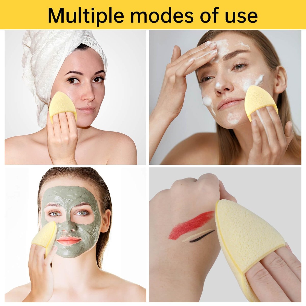 6-Piece Colorful Facial Sponges Set – Reusable Makeup Remover & Exfoliating Cleansing Puffs for Daily Face Wash - görsel 11