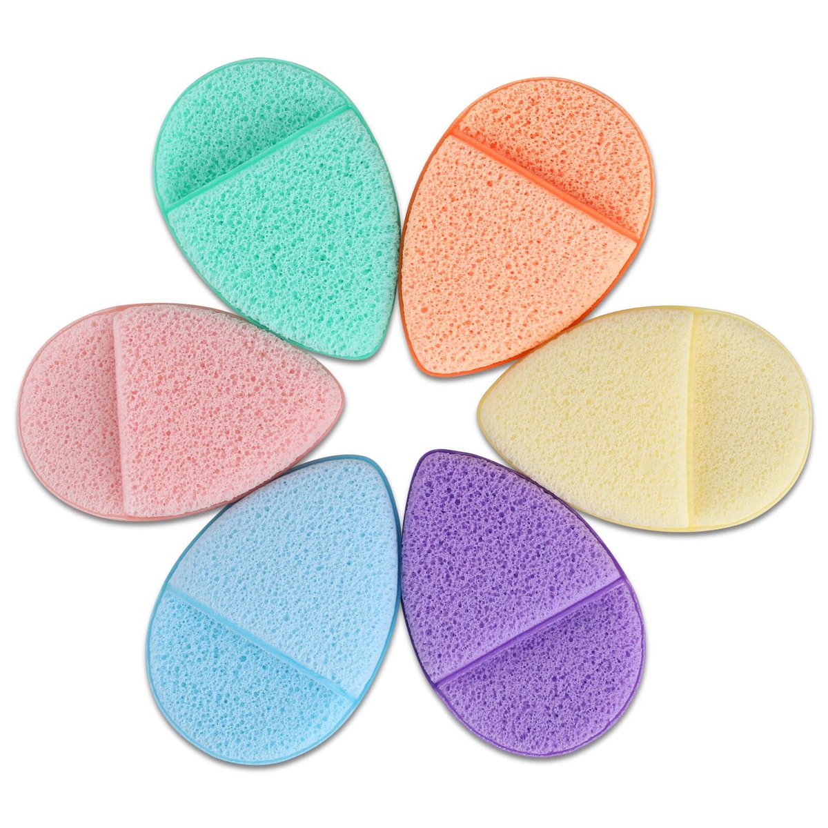 6-Piece Colorful Facial Sponges Set – Reusable Makeup Remover & Exfoliating Cleansing Puffs for Daily Face Wash - görsel 3
