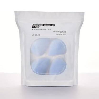 JUNO & Co. Microfiber Makeup Sponge Set 4-Pack - Dual Layer Technology for Airbrushed Complexion Finish Avelisse