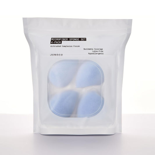 JUNO & Co. Microfiber Makeup Sponge Set 4-Pack - Dual Layer Technology for Airbrushed Complexion Finish Avelisse