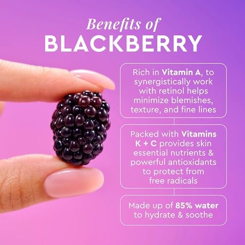 Glow Recipe Gentle Blackberry Retinol Night Serum for Sensitive Skin - Triple Retinoids + Glycerin, Clarifying Blemishes, Smooths Fine Lines, 1 Fl Oz Avelisse