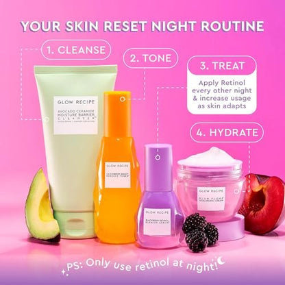 Glow Recipe Gentle Blackberry Retinol Night Serum for Sensitive Skin - Triple Retinoids + Glycerin, Clarifying Blemishes, Smooths Fine Lines, 1 Fl Oz Avelisse