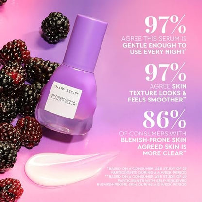 Glow Recipe Gentle Blackberry Retinol Night Serum for Sensitive Skin - Triple Retinoids + Glycerin, Clarifying Blemishes, Smooths Fine Lines, 1 Fl Oz Avelisse