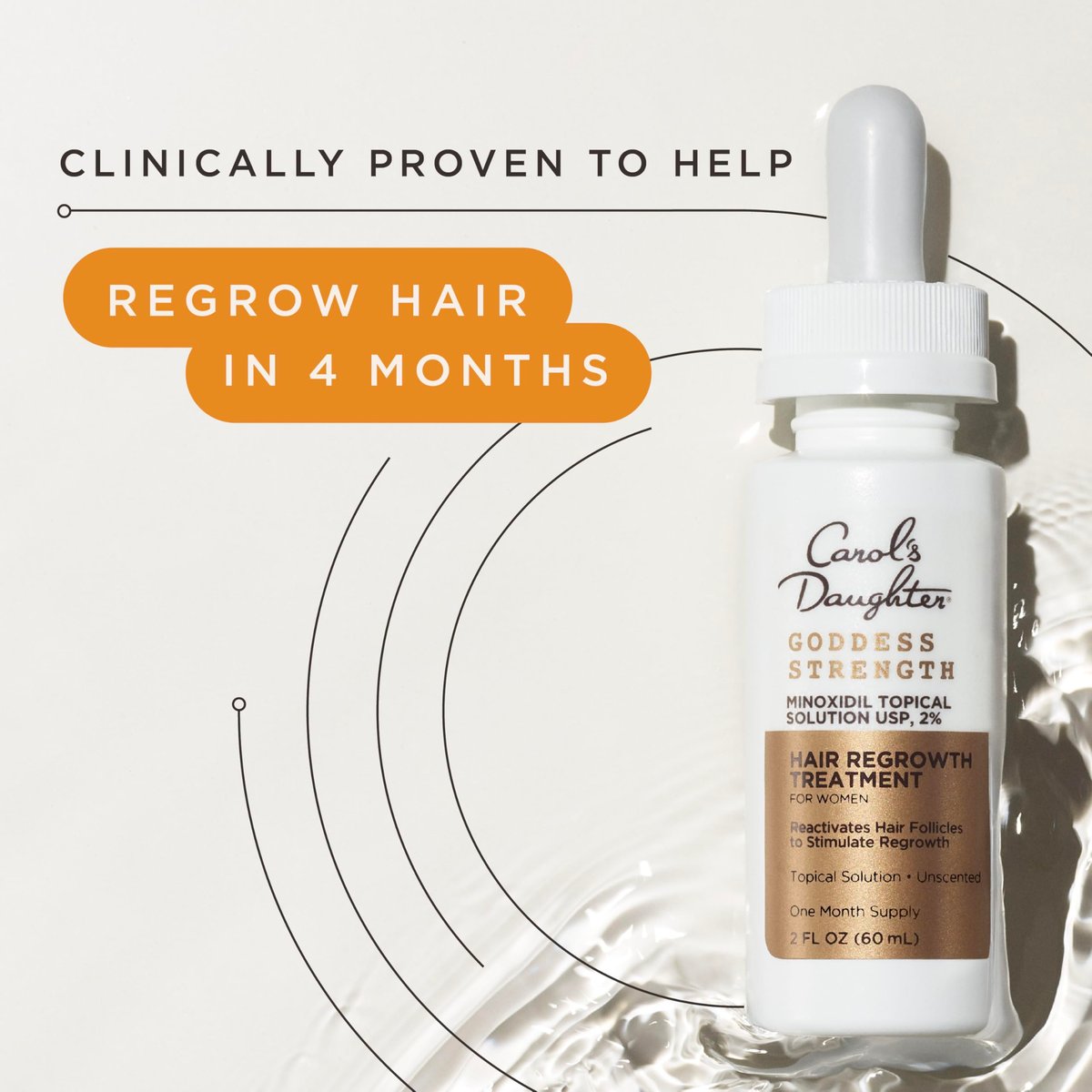 Carol's Daughter Goddess Strength Hair Regrowth Treatment for Women, 2% Minoxidil Solution for Hair Loss and Thinning, One Month Supply, 2 Fl Oz Avelisse