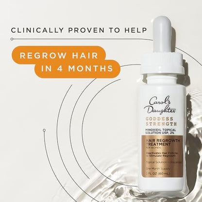 Carol's Daughter Goddess Strength Hair Regrowth Treatment for Women, 2% Minoxidil Solution for Hair Loss and Thinning, One Month Supply, 2 Fl Oz Avelisse