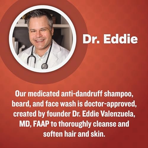 Facial Fortress Dr. Eddie's 3 In 1 Face, Hair, & Beard Wash - Beard Dandruff Shampoo For Men, Beard Cleanser, Face Wash, Beard Care, Face Soap With Pyrithione Zinc - 8 Fl Oz (Pack Of 1) Avelisse