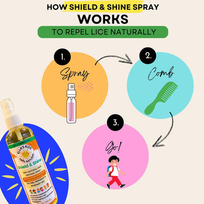 Natural Lice Prevention and Repellent Hair Oil Spray for Kids Hair – Essential Oils, Detangles and Conditions, Only 5 Oil Ingredients - Tea Tree, Rosemary, and Lavender Oils by Ella’s Kids Avelisse