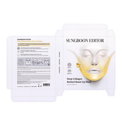 SUNGBOON EDITOR Deep Collagen Retinol Tension Boost Up Mask – Firming Face & Neck Mask with Retinol & Volufiline, Korean Skincare, 25g x 4ea Avelisse