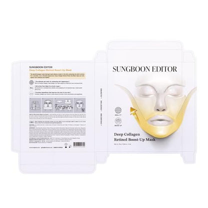 SUNGBOON EDITOR Deep Collagen Retinol Tension Boost Up Mask – Firming Face & Neck Mask with Retinol & Volufiline, Korean Skincare, 25g x 4ea Avelisse