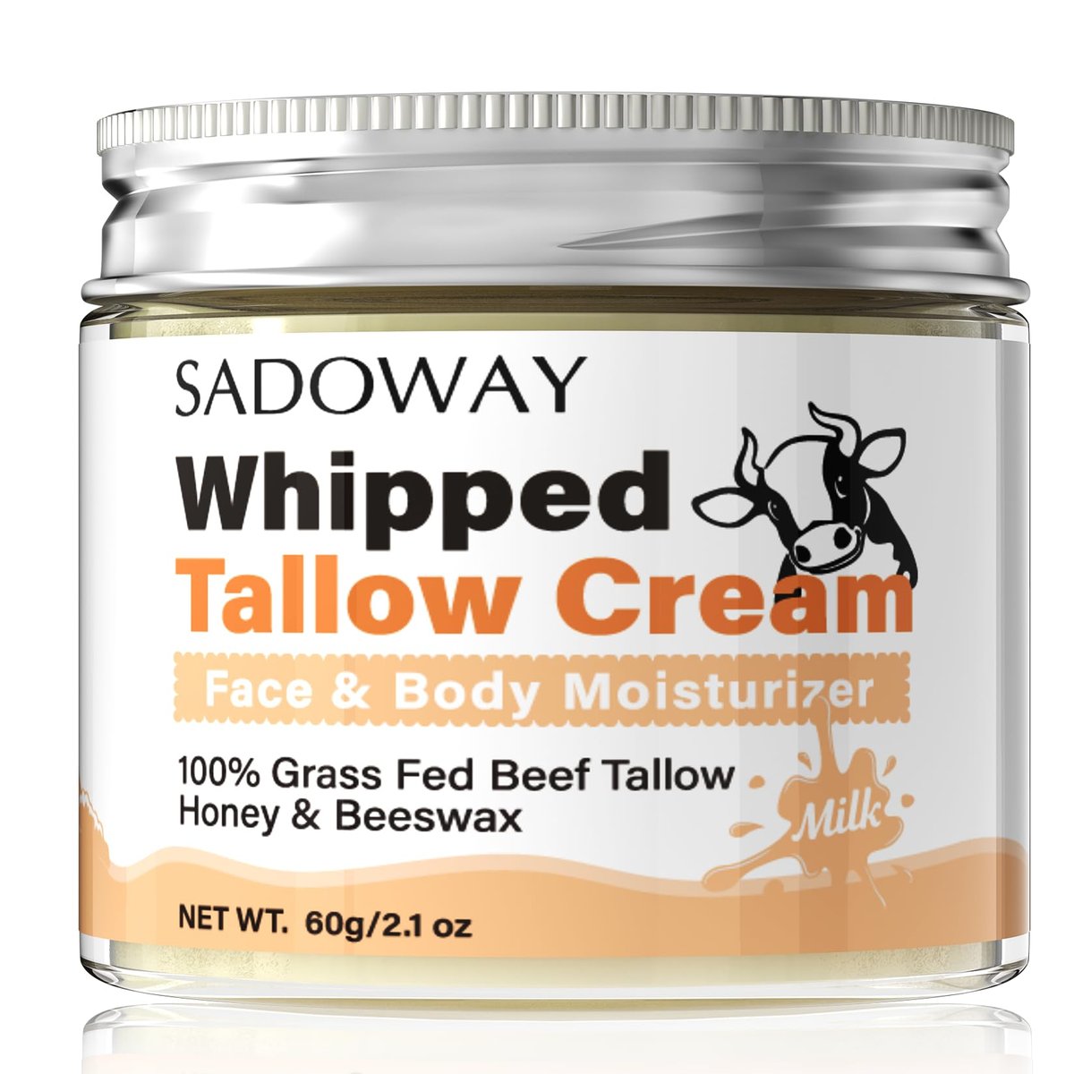 SADOWAY Beef Tallow for Skin: Handmade Organic Grass-Fed Whipped Beef Tallow & Honey Balm Face Moisturizer for Dry Skin - görsel 1