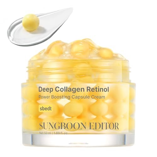 SUNGBOON EDITOR Deep Collagen Retinol Capsule Cream – Anti-Aging Night Cream for Fine Lines & Dry Skin with White Spicules, Collagen & Retinol | Korean Skincare, 1.69 fl.oz Avelisse