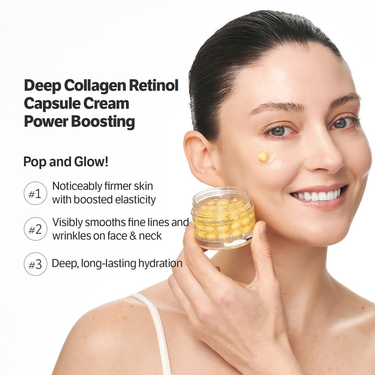SUNGBOON EDITOR Deep Collagen Retinol Capsule Cream – Anti-Aging Night Cream for Fine Lines & Dry Skin with White Spicules, Collagen & Retinol | Korean Skincare, 1.69 fl.oz Avelisse