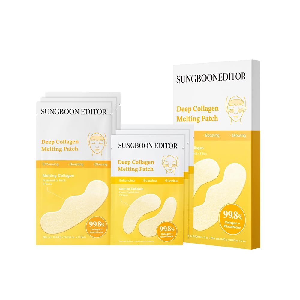 SUNGBOON EDITOR Deep Collagen Melting Patch - Collagen & Glutathione Hydrating Eye Patches for Firm-Looking Skin, Fine Line & Spot Care, Korean Skincare, 1.13 oz Avelisse