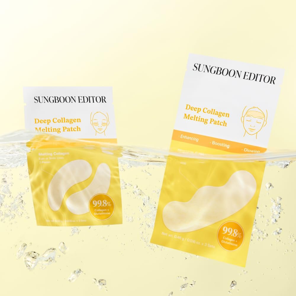 SUNGBOON EDITOR Deep Collagen Melting Patch - Collagen & Glutathione Hydrating Eye Patches for Firm-Looking Skin, Fine Line & Spot Care, Korean Skincare, 1.13 oz Avelisse
