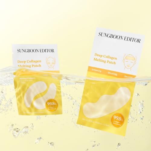 SUNGBOON EDITOR Deep Collagen Melting Patch - Collagen & Glutathione Hydrating Eye Patches for Firm-Looking Skin, Fine Line & Spot Care, Korean Skincare, 1.13 oz Avelisse