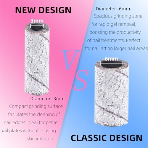 100 Pcs 240 Grit White Small Sanding Bands Nail Drill Bit - Extreme Fine Grit Mini Sanding Band for Acrylic Nails - görsel 8