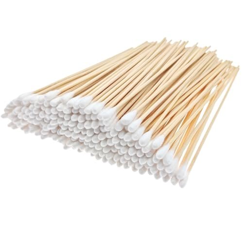 RIKWOG 200 Pcs 6 Inch Long Cotton Swabs with Extra Long Wooden Handle - Ideal for Cleaning, Jewelry, Polishing, Makeup, and Pet Care - görsel 2