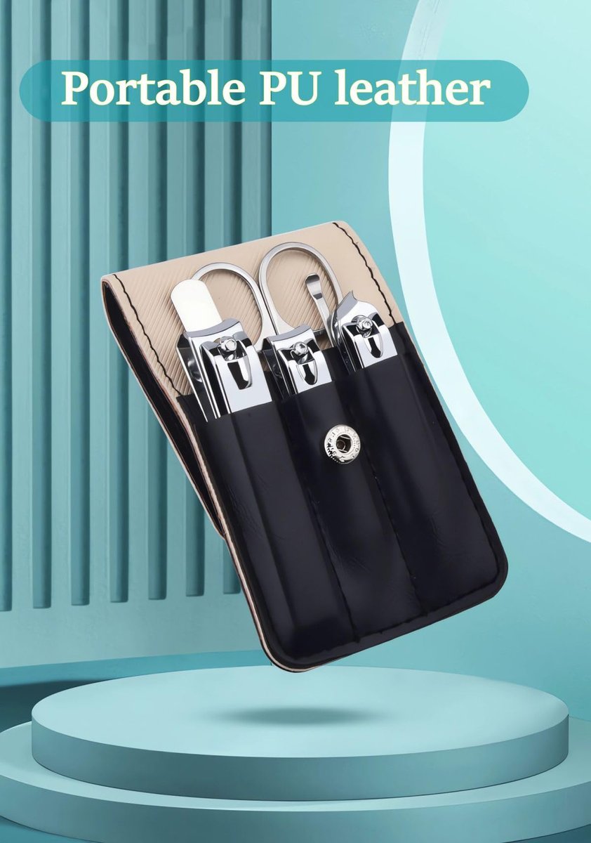 6-Piece Nail Clipper Set - Stainless Steel Toenail & Fingernail Clippers with PU Leather Case - Travel Manicure Kit Gift Avelisse