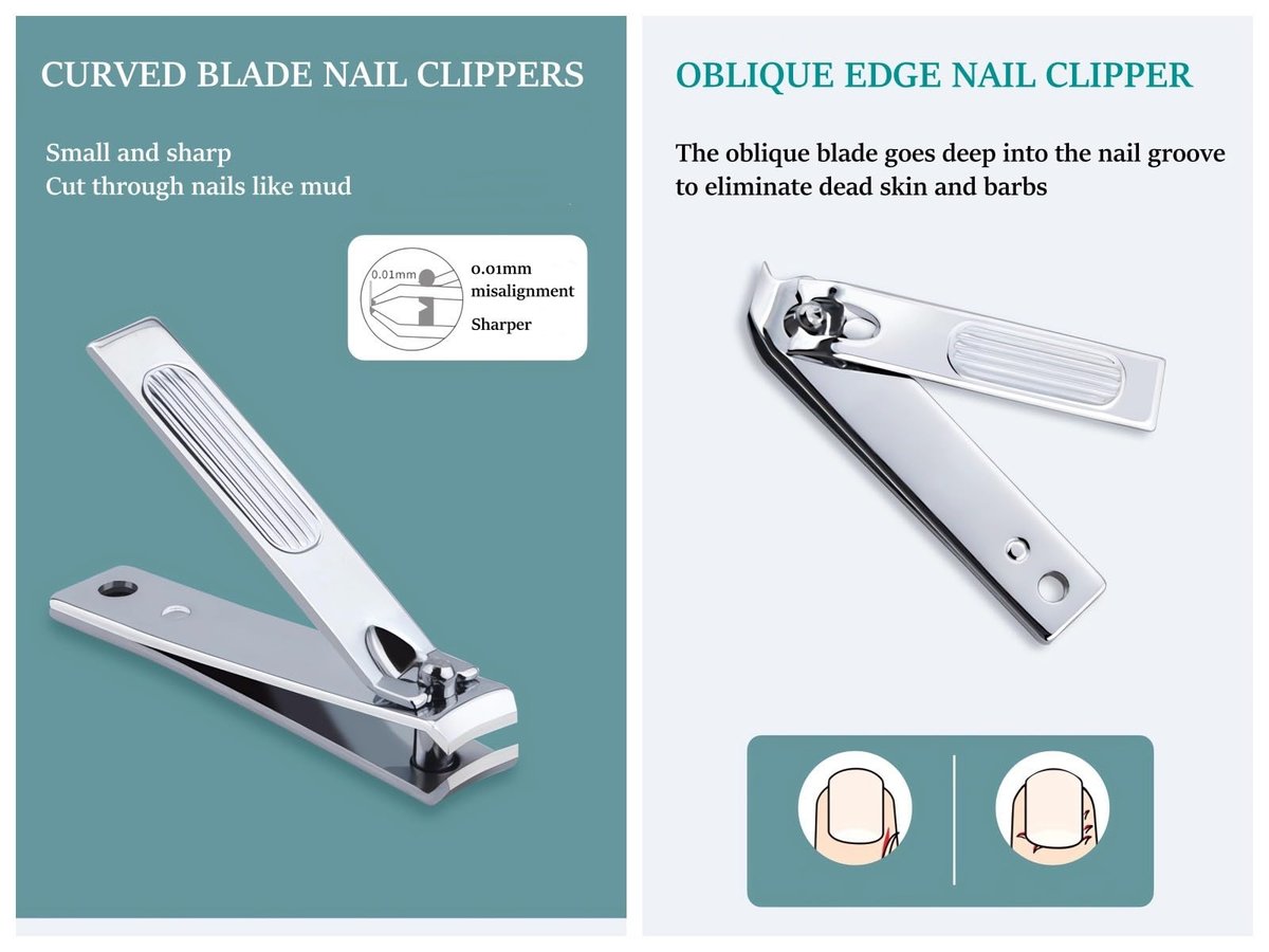 6-Piece Nail Clipper Set - Stainless Steel Toenail & Fingernail Clippers with PU Leather Case - Travel Manicure Kit Gift Avelisse