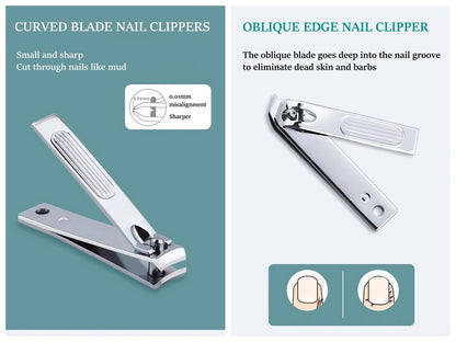 6-Piece Nail Clipper Set - Stainless Steel Toenail & Fingernail Clippers with PU Leather Case - Travel Manicure Kit Gift Avelisse