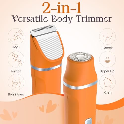 Risina Waterproof 2-in-1 Rechargeable Facial Hair Remover & Bikini Trimmer for Women – Painless Electric Shaver for Lip, Arms, Face, Peach Fuzz - görsel 6