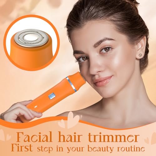 Risina Waterproof 2-in-1 Rechargeable Facial Hair Remover & Bikini Trimmer for Women – Painless Electric Shaver for Lip, Arms, Face, Peach Fuzz - görsel 4