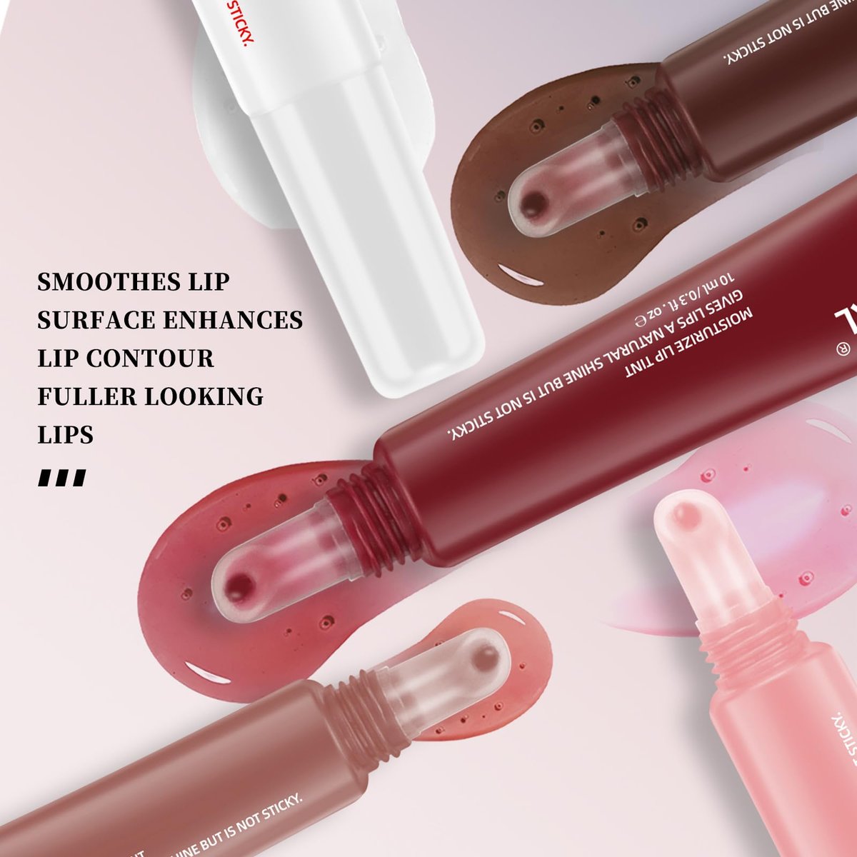 DENESTUP 5-Piece Hydrating Lip Gloss Jam Set – High Shine Glass Finish Nude Colors, Moisturizing Glitter Plumping Lip Gloss, Shiny Jelly Liquid Lipstick for Women & Girls - görsel 3