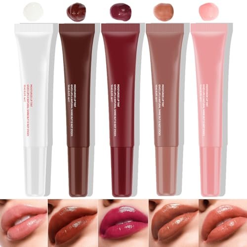 DENESTUP 5-Piece Hydrating Lip Gloss Jam Set – High Shine Glass Finish Nude Colors, Moisturizing Glitter Plumping Lip Gloss, Shiny Jelly Liquid Lipstick for Women & Girls - görsel 2