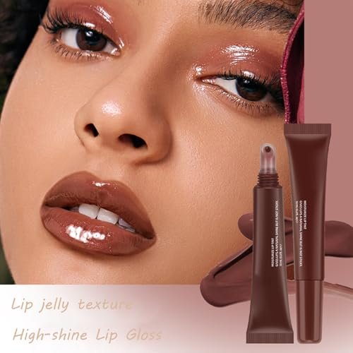 DENESTUP 5-Piece Hydrating Lip Gloss Jam Set – High Shine Glass Finish Nude Colors, Moisturizing Glitter Plumping Lip Gloss, Shiny Jelly Liquid Lipstick for Women & Girls - görsel 14