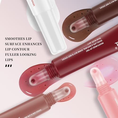 DENESTUP 5-Piece Hydrating Lip Gloss Jam Set – High Shine Glass Finish Nude Colors, Moisturizing Glitter Plumping Lip Gloss, Shiny Jelly Liquid Lipstick for Women & Girls - görsel 4