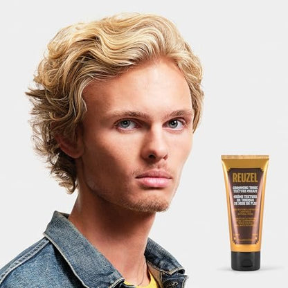 REUZEL Grooming Tonic Texture Cream – Light Hold, Natural Shine, Curl Definition & Heat Protection for All Hair Types (3.38 oz) Avelisse