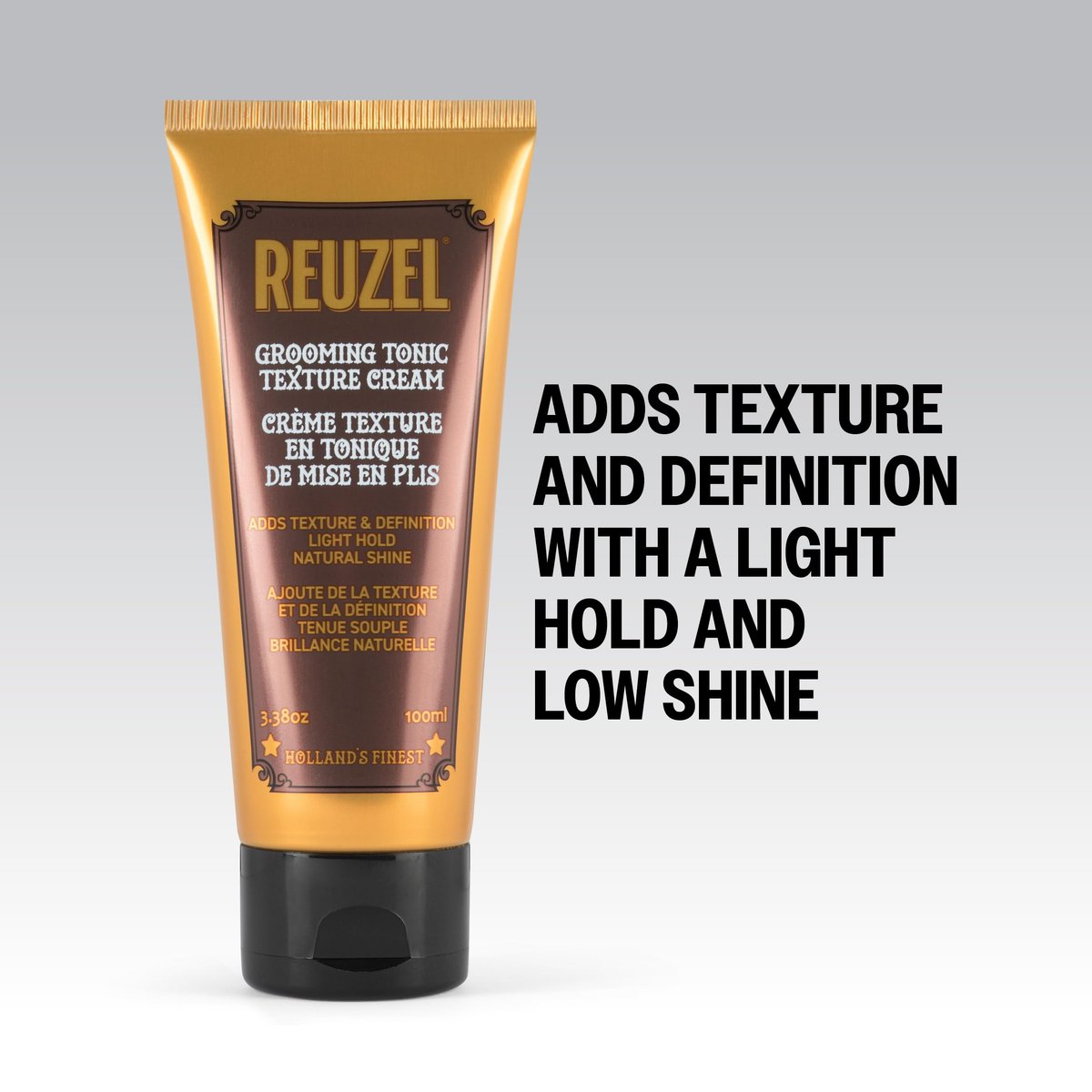 REUZEL Grooming Tonic Texture Cream – Light Hold, Natural Shine, Curl Definition & Heat Protection for All Hair Types (3.38 oz) Avelisse