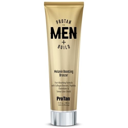 ProTan for Men + Build Bronzer Fast Absorbing Formula Tattoo Color Shield 9.5oz Avelisse