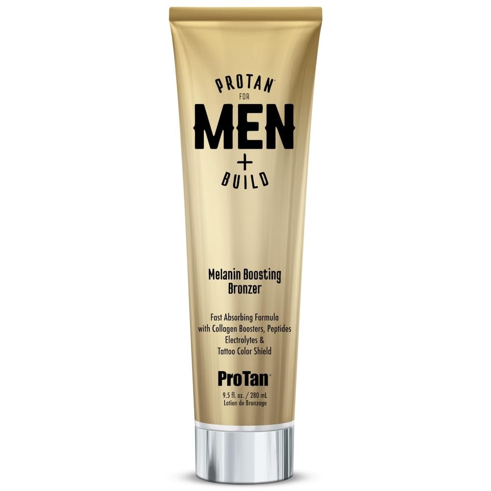 ProTan for Men + Build Bronzer Fast Absorbing Formula Tattoo Color Shield 9.5oz Avelisse