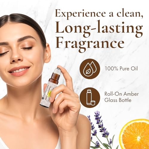 Nag Champa Perfume Oil Roll-On – 0.12 oz Alcohol-Free Fragrance Oil for Body & Pulse Points, Long-Lasting Travel Size Roller by Halal Everyday Avelisse