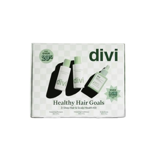 Divi Healthy Hair Goals Bundle: Scalp Health Serum, Volumizing Shampoo & Conditioner Set Avelisse